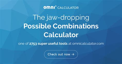 Possible Combinations Calculator/Generator.